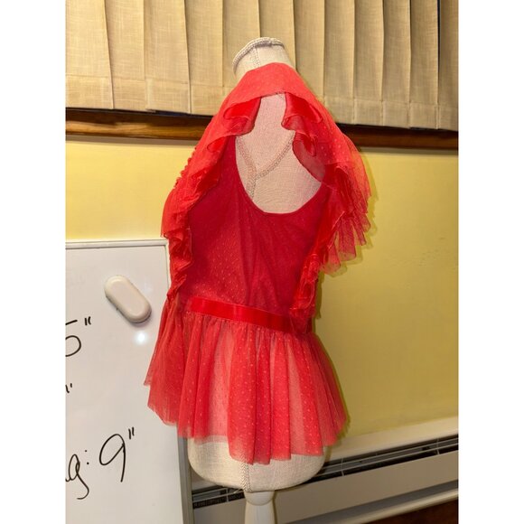 NEW Geisha Designs Anthropologie Ruffled Tulle Sheer Velvet-Trim V-Neck Blouse - Picture 8 of 16